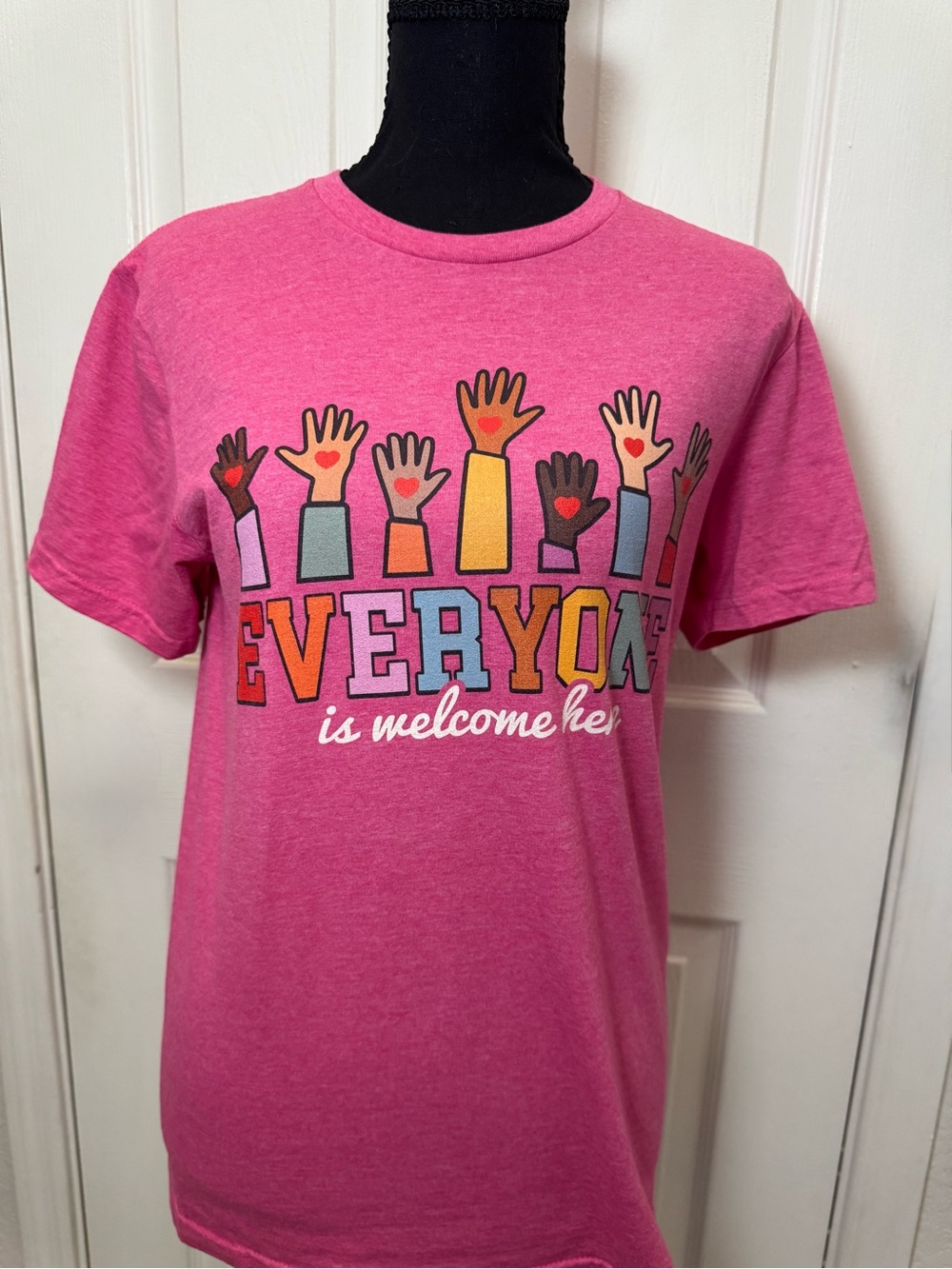 Kids Pink 'Everyone is Welcome Here' Graphic Tee